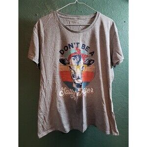 "Don’t Be A Salty Heifer” Cow Shirt Womens Grey